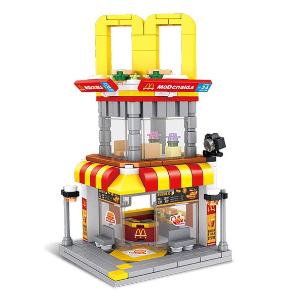 LITTCO Building Blocks City Street View Building Toy 3D Toy Blocks DIY Bricks Toys Building Set Unique Home Decor, Gift for Adults and Children, Blocks Building Set 244PCS (Burger Shop)