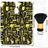 FEBSNOW Hair Cutting Cape Kit,Professional Barber Cape with Neck Duster Brush for Adults Waterproof Salon Cape with Adjustable Closure Snap Salon Barber Supplies 47x55 Inches(Yellow Printed Pattern)