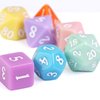 Poludie DND Dice Set -D&D Polyhedral Dice (7 Pcs) with Gift Leather Dice Bag for Dungeons and Dragons Role Playing Dice Games RPGs(7Pcs-Macaron)