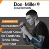 Doc Miller Elbow Compression Sleeve - Tennis Elbow Brace for Men Women - Elbow Brace for Tendonitis, Arthritis, Joint Pain - Volleyball Elbow Pads Arm Sleeve - Pain Relief Golfers Elbow Brace