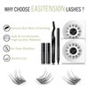 DIY Eyelash Extension, Glue Bonded Band Individual Lash 24 Clusters Natural Lashes Set, Home Eyelash Extension, C curl Lashes Pack 12mm,14mm (KIT-Natural)