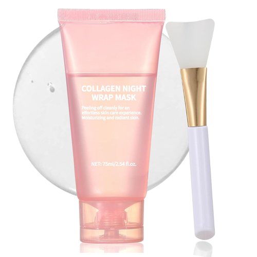 Ueseinl Collagen Overnight Wrapping Mask Peel Off Collagen Face Mask, Hydrates & Firming Korean Overnight Collagen Facial Hydrogel Masks For Glass Skin
