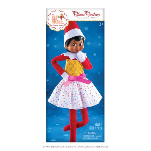 The Elf on the Shelf Claus Couture Ice Cream Party Dress Accessory for your Scout Elf - Ice Cream Cone Inspired Dress & Bodice - Scout Elf NOT Included