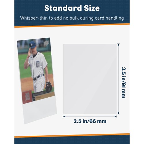 Uniclife 200 Counts Trading Card Sleeves Ultra Clear Penny Sleeves for Trading Cards Baseball Card Sleeves Card Protectors for Sports Cards MTG Cards Football Cards Yugioh Cards Photocards, 66 x 91 mm