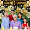 Black Gold 85th Birthday Decorations for Men Women, Black and Gold Birthday Yard Banner Sign and 18 PCS 85th Happy Birthday Balloons for 85th Anniversary Birthday Party Supplies Outdoor Yard Decor