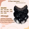 Body Wavy Black Clip in Hair Extensions Real Human Hair,Jet Black Double Weft 18inch 100% Real Hair Extensions Clip ins Jet Black One Piece with 5 Clips 3/4 Full Head Extensions for Short Hair