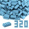 2x4 Building Bricks 320 Pieces, Medium Blue Bricks Bulk Kit, Basic Parts Accessories, Classic Creative Building Blocks Set, Compatible with Generic Brands