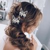BARTOSI Silver Butterfly Hair Clips Moving Butterfly Hair Clip Hair Pins Hair Accessories for Women and Girls (Pack of 2)