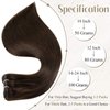 Full Shine Weft Hair Extensions Real Human Hair 22 Inch 105 Grams Color Dark Brown Brazilian Remy Hair Extensions for Volume Silky Straight Hair Extensions for Women Human Hair Bundles