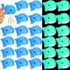 RoundFunny 30 Pcs Whale Rubber Bath Toys Glow in The Dark for Beach Pool Shower Play Floating Mini Sea Animal Toys Blue Squeezable Squeak Toys for Favors Carnival Decoration