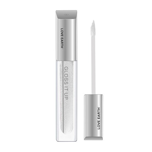 Love Earth Liquid Lip Gloss Love Magnet For Soft & Dewy Lips Enriched With Vitamin E & Almond Oil, Lip Color For Glossy Look, Lightweight Non Sticky Lip Shiner For Moisturizing Lips 3ml,Silver Glitter