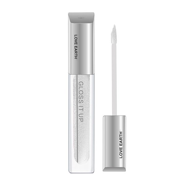 Love Earth Liquid Lip Gloss Love Magnet For Soft & Dewy Lips Enriched With Vitamin E & Almond Oil, Lip Color For Glossy Look, Lightweight Non Sticky Lip Shiner For Moisturizing Lips 3ml,Silver Glitter