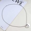 Iaceble Punk Circle Choker Necklace Coin Disc Pendant Necklace Hiphop Open Circle Necklace Long Silver Hollow Circle Necklace Jewelry for Women and Girls