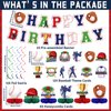 44 Pcs Baseball Party Decorations Happy Birthday Banner Sports Theme Hanging Swirls and Honeycomb Centerpieces Baseball Birthday and Gameday Celebration Decors for Kids Boys Baby Shower Party Supplies