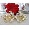 Generic Flower shaped crystal hair barrette clip bridal clip bridal barrette (Primary color: Gold), 1 Count (Pack of 1)