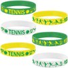 48PCS Tennis Rubber bracelets Silicone Wristbands Party Favors -Tennis Themed Party Supplies Decorations Sport Birthday Baby Shower