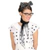 WOVOWOVO 50s Outfits for Women 1950s Halloween Costume Accessories Decades Day Outfit Polka Dot Headband Chiffon Scarf Cat Eye Glasses for Adult Woman Teens (Black)