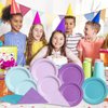 CMUSKO Mermaid Birthday Decorations-60Pcs Mermaid Plates and Napkins Pink Blue Purple Little Mermaid Theme Party Supplies