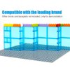 Clear Tranparent Blue Flat Plates Bricks, 60pcs Classic Pieces and Parts Panel, Window Bulk Building Blocks Accessories (Transparent Blue Mixed)