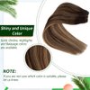 Sew in Weft Hair Extensions Human Hair, Brown to Golden Brown with Blonde Highlights Human Hair Sew in Extensions, Hand Tied Wefts Human Hair Ombre Sew in Hair Extensions Real Human Hair 12inch 80g