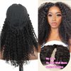 Domiso Curly V Part Wig Human Hair Upgrade U Part Wigs Human Hair Wigs for Black Women Human Hair Glueless V Shape Wigs Kinky Curly Wigs No Leave Out 180% Density Natural Color 18 Inch