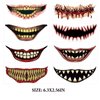 Halloween Tattoos Face Tattoo Sticker Big Mouth Fake Tattoos Halloween Clown Horror Mouth Sticker Decals for Men Women Kids Cosplay Accessories 10 Sheet Halloween Party DIY Decorations Makeup Kit