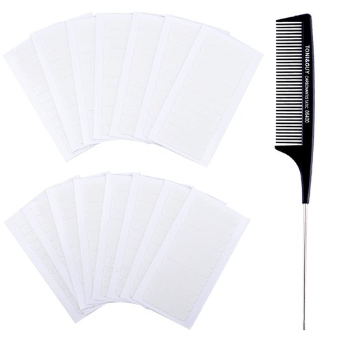 Yamolesuny Hair Extension Tape Tabs Double Sided Adhesive Replacement Extension Tape for Hair Extensions Strong Hold No-Residue 180 Pieces Tape in Extension Replacement Tape 4x0.8cm White