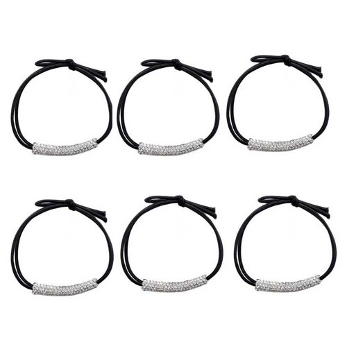 NT-ling Hair Band Rhinestone Hair Ties Rhinestone Ponytail Holder Elastic Tie Ponytail Holders Hair Accessories for Women Gils Jewelry Hair Rope(6 Pack)