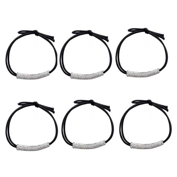 NT-ling Hair Band Rhinestone Hair Ties Rhinestone Ponytail Holder Elastic Tie Ponytail Holders Hair Accessories for Women Gils Jewelry Hair Rope(6 Pack)