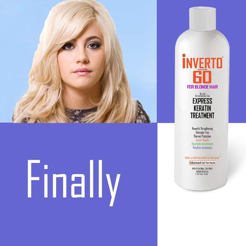 INVERTO REVOLUTION Keratin Treatment for Blonde Hair 2x120ml Specifically Designed for blonde and Light Colored Hair Formaldehyde Free