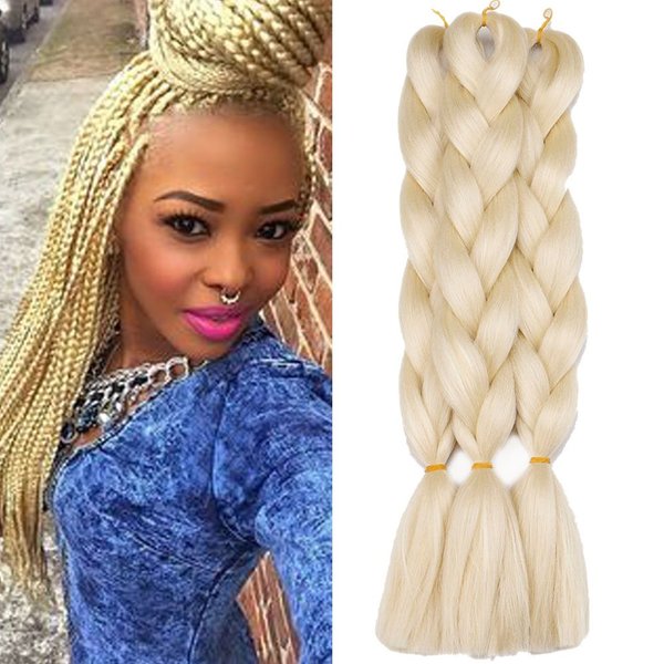 Lisshow Braiding Hair 24inch 100g Synthetic Jumbo Braids Hair Extensions High Temperature Fiber 3Piece/Lot (Beige)