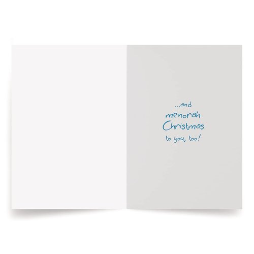 Designer greetings Interfaith Boxed Christmas Cards, Merry Chanuka Funny Cartoon Card (Box of 18 Embossed Cards with Envelopes)