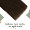 Micro Beaded Weft Extensions Brown LaaVoo Beaded in Weft Remy Extensions Dark Brown Easy Weft Micro Ring Weft Brown Human Hair Extensions Micro Beads Weft Brown Double Weft 12" Width 50g 18"