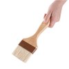 Restaurantware Pastry Tek 3 Inch Wide Buttering Brush 1 Boar Bristle Pastry Brush - Hardwood Handle Built-In Hanging Hole Wood Basting Brush Sturdy Ferrule For Glazing And Basting