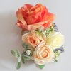 Fangsen Boho Black Sunflower Daisy Rose Buds Flower Hair Comb Elegant Wedding Floral Hair Accessories for Woman and girls (Orange)