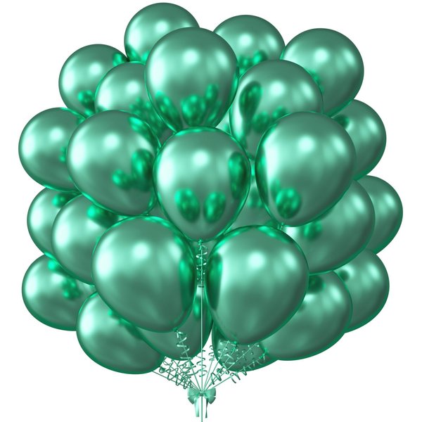 KALOR 10 Inch Metallic Green Balloons, 100 Pcs Latex Helium Metallic Balloons for Kid's Birthday Party Baby Shower Wedding Graduation Graduation Party Decorations