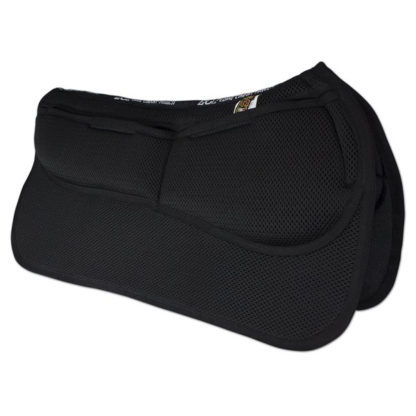 ECP Equine Comfort Products 3D Mesh Western Saddle Pad with Adjustable Memory Foam, Black