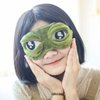 Aisa 3D Frog Cute Cartoon Design Sleeping Eye Blinder Travel Office Snap Soft Plush Eye Mask Green