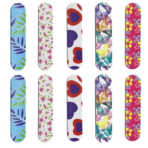 Nail File Nail Buffers Nail Emery Boards Disposable Nail Care Files Double Sided Art Manicure File Mini Reusable for Women Girls Men 10 Pack
