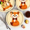 50 Pcs Fox Face Paper Dessert Plates Fox Party Supplies Woodland Animal Fox Plates 7"Fox Plates Jungle Animal Fox Theme Baby Shower Jungle Animal Cartoon Fox Birthday Party Decorations (Fox Face)