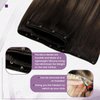 LaaVoo Micro Beaded Weft Hair Extensions Real Human Hair Balayage Darkest Brown Ombre Light Brown MicroBead Weft Hair Extensions Silky Straight Easy Weft Extensions Human Hair 16 Inch 50g