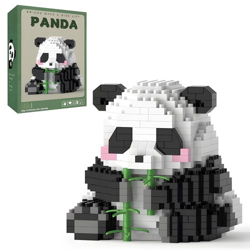 Finger Rock Creator Panda Bamboo Building Set, 504PCS Cute Panda Micro Bricks Building Kit, Party Favors for Adults Kids Boys Girls 8+