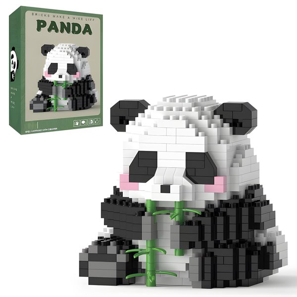 Finger Rock Creator Panda Bamboo Building Set, 504PCS Cute Panda Micro Bricks Building Kit, Party Favors for Adults Kids Boys Girls 8+