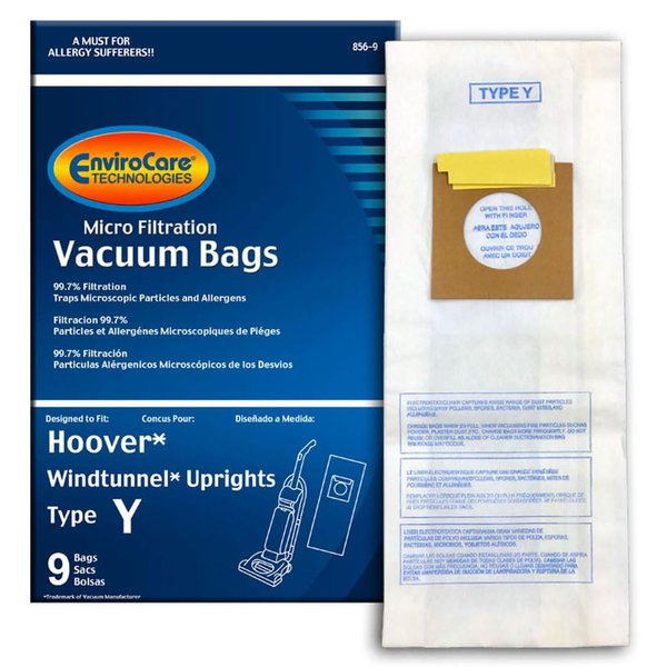 EnviroCare Replacement Micro Filtration Vacuum Cleaner Dust Bags for Hoover Windtunnel Upright Type Y 9 pack