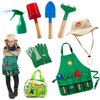 Born Toys Kids Gardening Tool Set for Ages 3-7 Kids, Garden Apron, Kids Sun Hat, Kids Shovel, Toddler Gardening Gloves - Kids Gardening Set as Dress Up & Pretend Play, Costumes for Boys & Girls