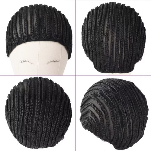 MsLoosily Cornrow Wig Cap For Crochet Braids Synthetic Braided Cap with Adjustable Straps Breathable Crochet Caps with 2 Combs Braided Wig Cap For Sew in,Braided Wig Cap for Black Women(1pcs,black)
