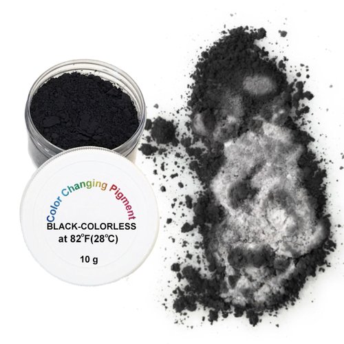 Temperature Activated Thermochromic Powder Pigment Black Changing to COLORLESS (Translucent White) at 82F/28C Perfect for Color Changing Masks Secret Message Reveals Resin Nail Art