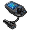 Upgraded Bluetooth FM Transmitter for Car, Wireless Radio Adapter Kit W 1.8" Color Display Hands-Free Call AUX in/Out SD/TF Card USB Fast Charge 18W for All Smartphones Audio Players - Black
