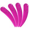 PANA Curved Boomerang Disposable Plastic Cosmetic Spatula for Mixing and Sampling Makeup, Skincare, Creams, Lotions, and Masks (Pink, 1 Pack)