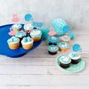 Gyufise 24Pcs Boy or Girl Cupcake Toppers Tutus Touchdowns Gender Reveal Cupcake Picks Dress Rugby Decorations for Gender Reveal Party Baby Shower Birthday Party Wedding Party Decorations